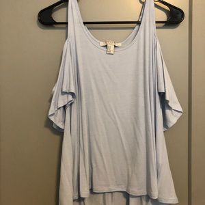 Light blue cold shoulder top